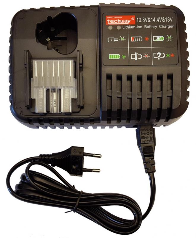 Techway batteriladdare 230V 10,8-18V 3.0A