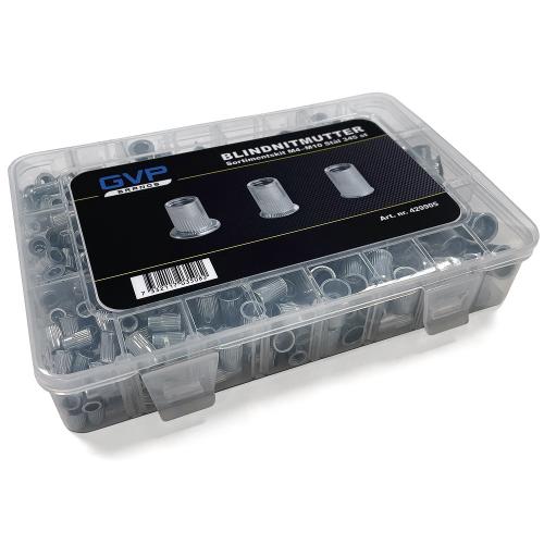 Sortiment blindnitmutter stål M4-M10 (345 delar)