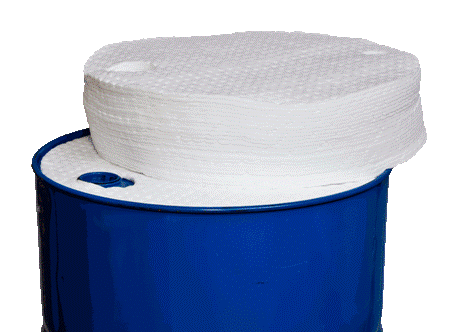 Oil Only absorberande fatmatta ∅56, Vit 25-pack