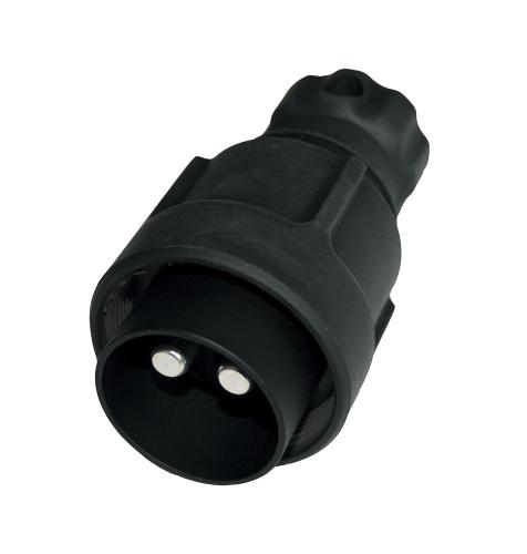 STICKPROPP, 2-POL, NATO MED SKRUVLÅSNING, GUMMERAD