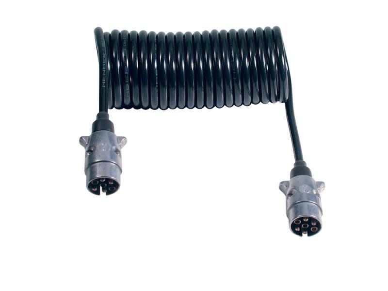 Släpvagnskabel, kabelspiral 12V 7-polig ISO 1724