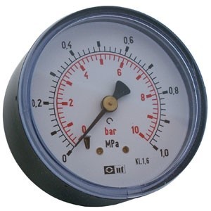 Manometer 63mm 10bar 1/4" UTV G.