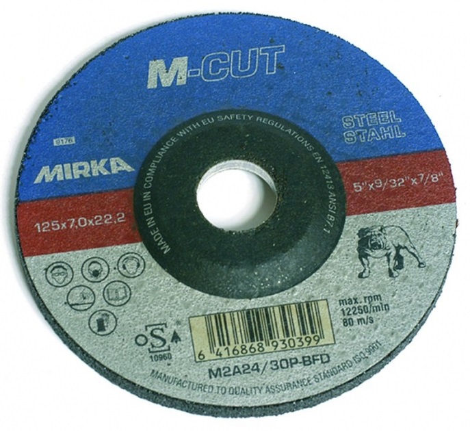 Mirka M-Cut navrondell slipskiva för stål och metall (5-pack)