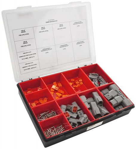 Sortiment med Deutsch DTP-Kontakter 2 och 4-poliga 200st