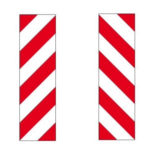 Reflexskyltsats sidomarkering röd/vit 200x700x2mm