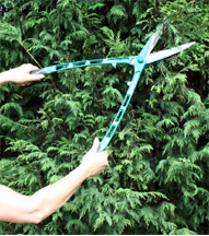 Freund häcksax i lättmetall med långa skaft