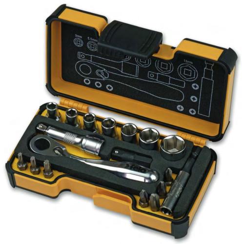 Felo XS18 1/4" Hylsnyckelsats inkl. bits (18 delar)