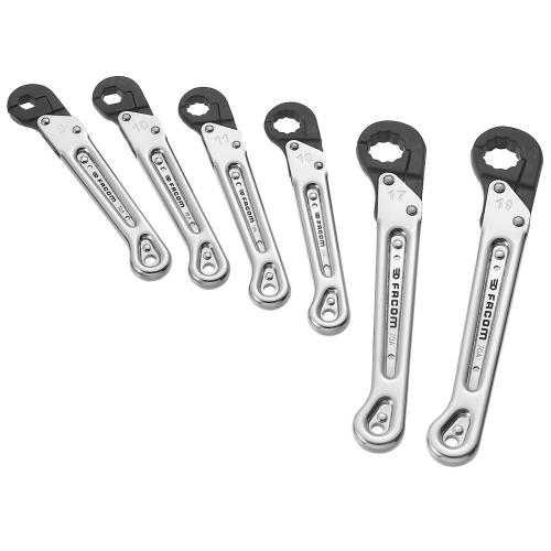 Facom 70A.JN6 Ringspärrnyckelsats öppen 8-19mm (6st)