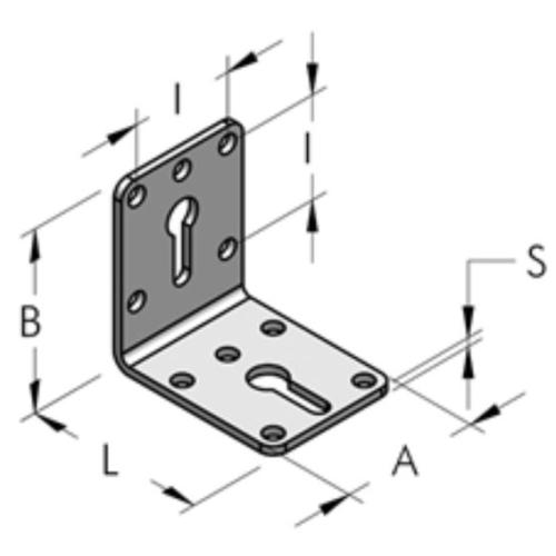 Teseo HBS "L" platta A48, galvaniserad plåt