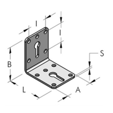 Teseo Vinkelfäste l 36-60 94x140mm