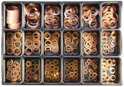 Sortimentlåda - Kopparbrickor 450st