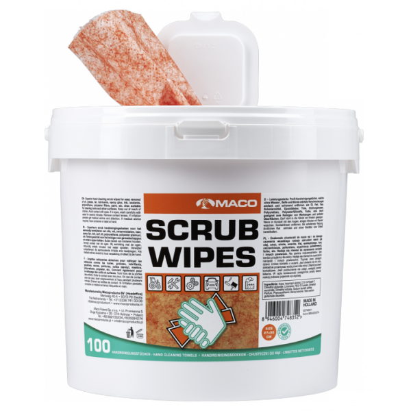 Maco Scrubs Wipes Extreme orange rengöringsdukar 100-pack