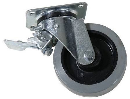 Länkhjul Gummi m broms 160x40mm