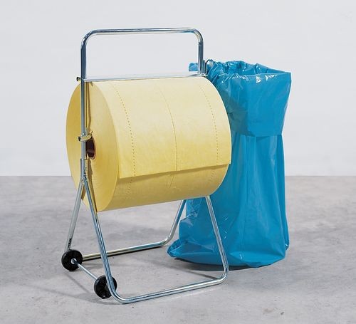 Golvställ med hjul för absorbentrullar