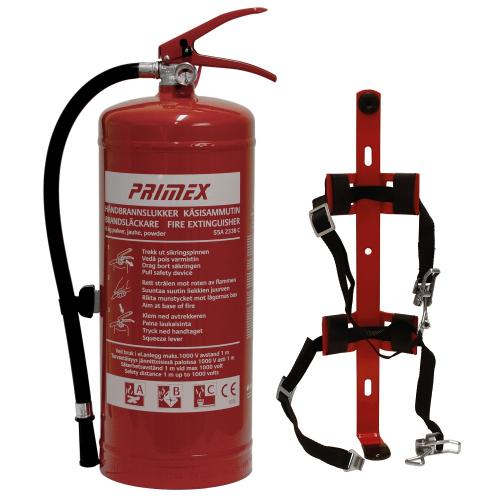 Primex Brandsläckare Pulver 6kg (55A 233B C) med fordonshållare