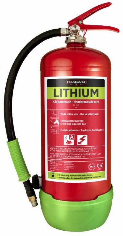 Housegard lithium AVD 6kg brandslÃ¤ckare fÃ¶r lithiumbatterier