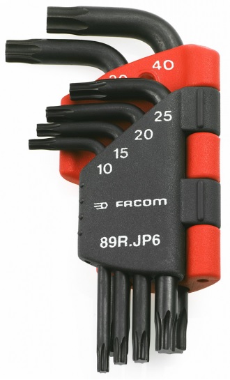 Facom 89R.JP6 Torxnyckelsats säkerhetstorx "mini" T10-T40