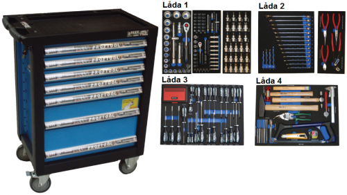 Bato verktygsvagn 7 lådor (inkl 260 delar)