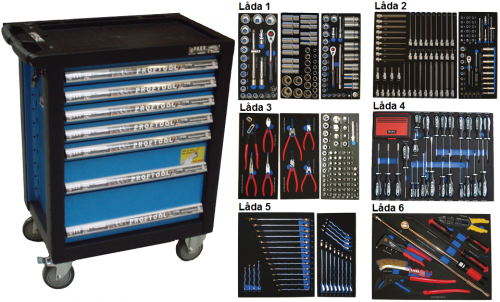 Bato verktygsvagn 7 lådor (inkl 436 delar)