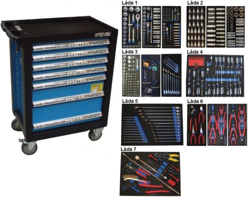Bato verktygsvagn 7 lådor (inkl 486 delar)
