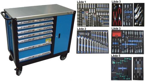 Bato verktygsvagn 7 lådor och skåp XXL (inkl 208 delar) tum