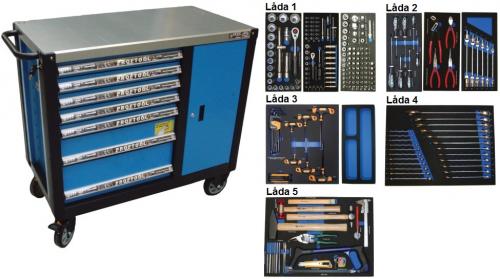 Bato verktygsvagn 7 lådor och skåp XXL (inkl  231 delar)