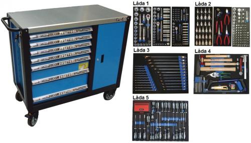 Bato verktygsvagn 7 lådor och skåp XXL (inkl 389 delar)