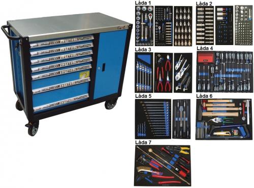 Bato verktygsvagn 7 lådor och skåp XXL (inkl  403 delar)
