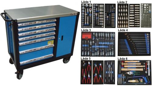 Bato verktygsvagn 7 lådor och skåp XXL (inkl  435 delar)