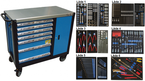 Bato verktygsvagn 7 lådor och skåp XXL (inkl  436 delar)