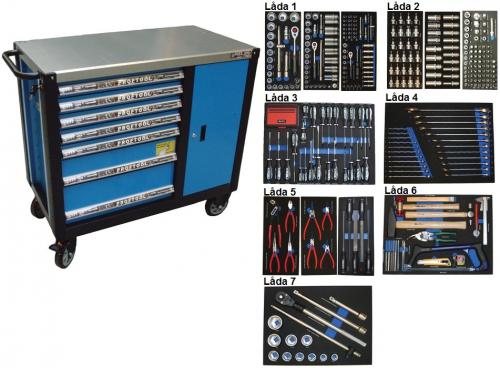 Bato verktygsvagn 7 lådor och skåp (inkl 450 delar)