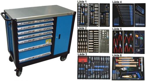 Bato verktygsvagn 7 lådor och skåp XXL (inkl  468 delar)