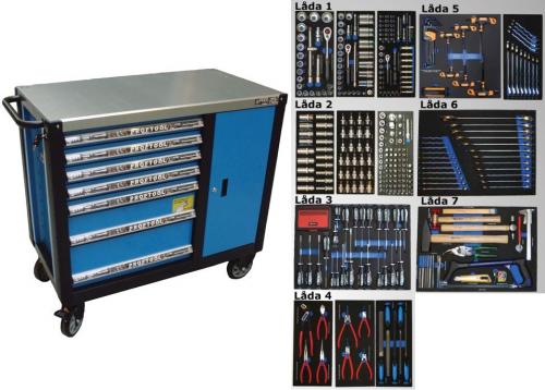 Bato verktygsvagn 7 lådor och skåp XXL (inkl 455 delar) Kampanj!