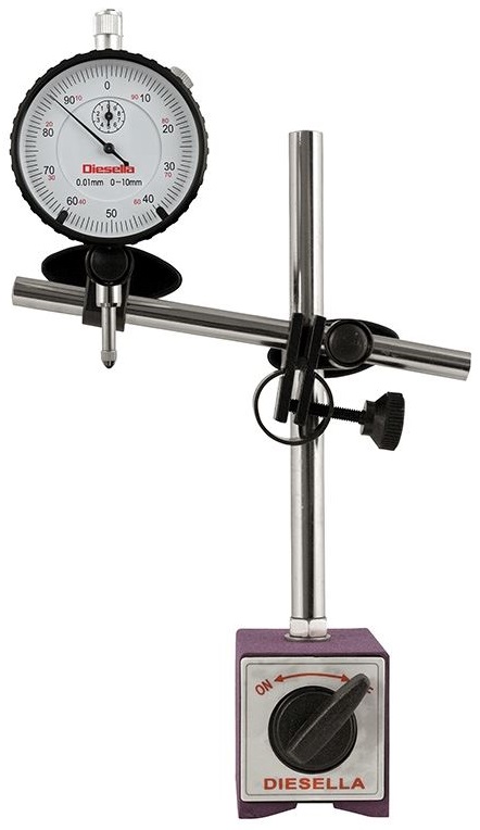 Diesella indikator/magnetstativ inkl mätur/indikatorklocka 0-10mm