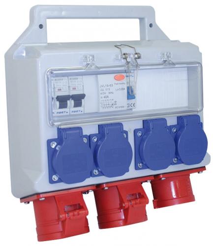 Byggcentral/ Elcentral 16A med jordfelsbrytare