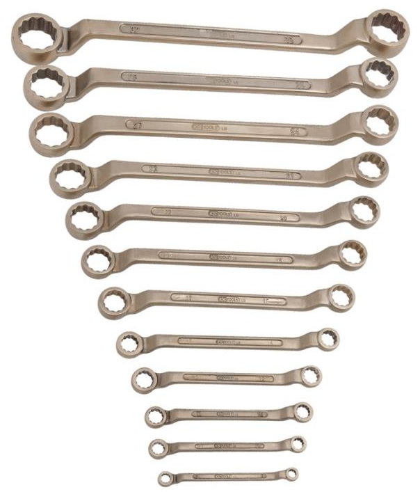 KS-Tools gnistfria dubbla ringnycklar offset 6-32mm 12st