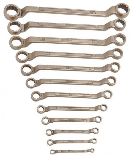 KS-Tools gnistfria dubbla ringnycklar offset 6-32mm 12st