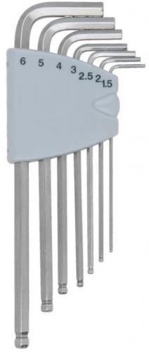 Rostfri L-nyckelsats insex med kula 7st