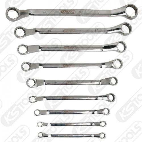 KS-Tools ringnyckelsats rostfri 8x10 - 30x32 mm 9delar