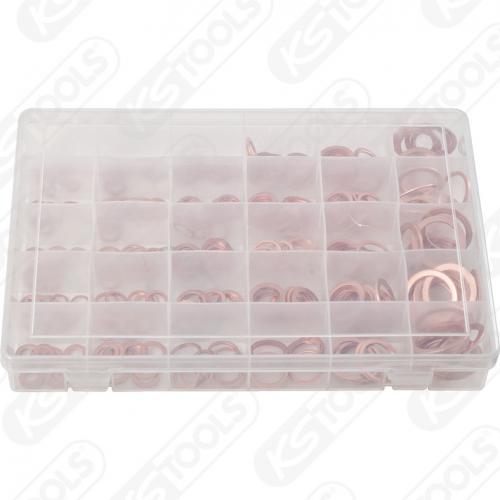 Sortimentlåda kopparringar 300st 5-28mm