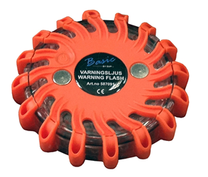 Ljuspuck varningsljussats i väska