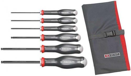 Facom Protwist insexskruvmejselsats med kula 2-6mm (6st mejslar)