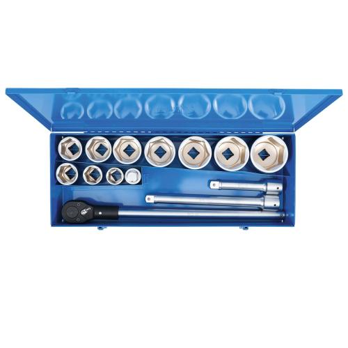 BGS Technic Hylsnyckelsats 6pt 1" 36-80mm (15 delar)