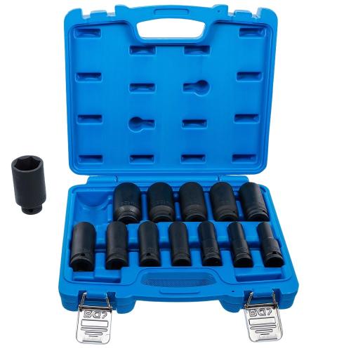 BGS Technic 1/2" krafthylssats 6pt tum långa 7/16-1'1/4"