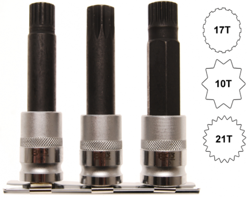 BGS Technic 5285 specialhylstappar för BMW-låsbultar (10, 17 & 21-tandade)