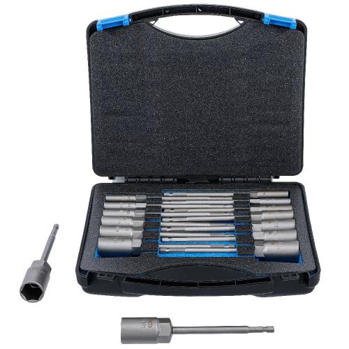 BGS Technic 1/4" E6 bitshylssats extra långa pt 5,5-19mm