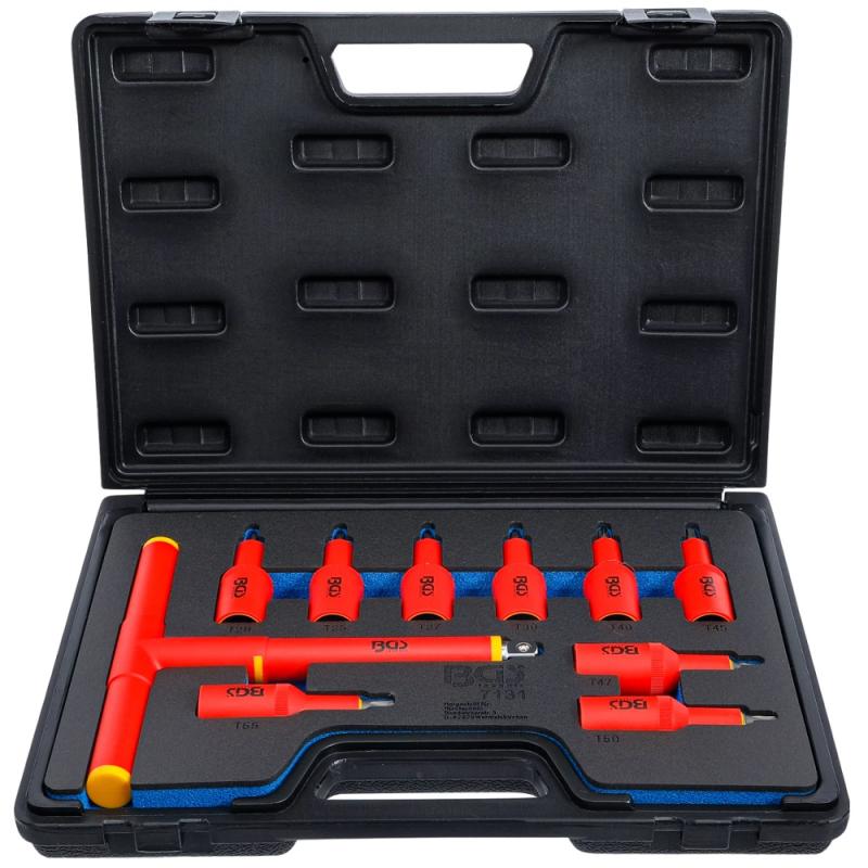 BGS Technic 1/2" Hylssats, t-handtag+torx T20-T55 VDE (10 delar)
