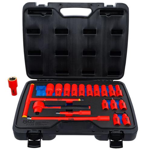 BGS Technic Hylsnyckelsats 3/8" 7-22mm VDE (20 delar)