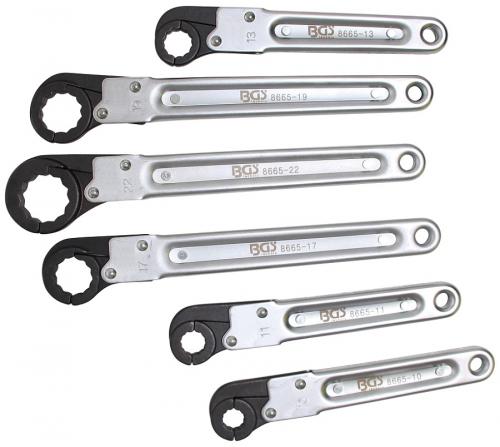 BGS Technic ringspärrnyckelsats öppen 10-22mm 6st