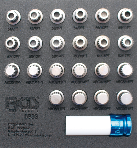 BGS Technic 8933 specialhylsor för VAG-låsbultar (23st)